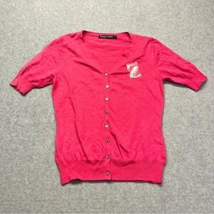 Woolovers Women’s Hot Pink Sweater Cardigan Full Button Up Silk‎ Blend S